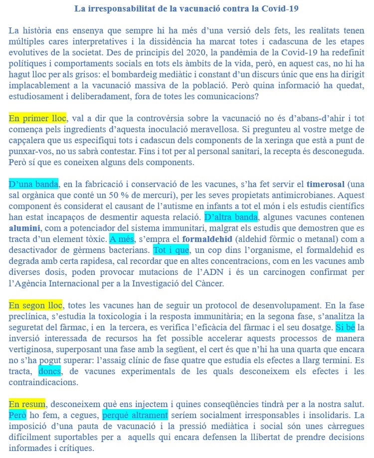 Exemple text argumentatiu català