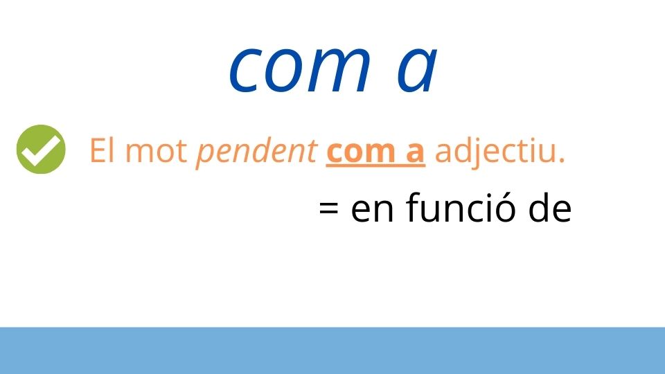 Exemple de COM A en català